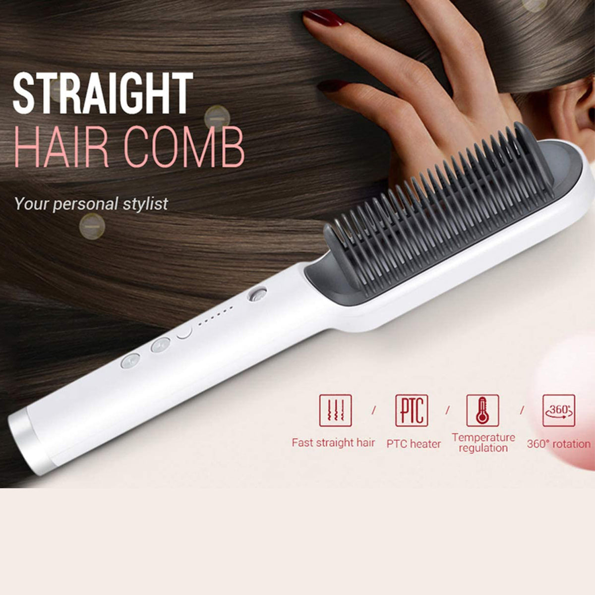 Electric Professional Hair Straightener Brush