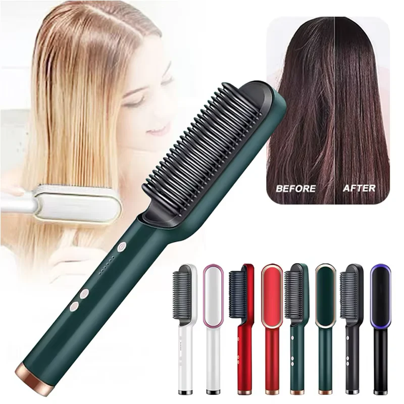 Electric Professional Hair Straightener Brush
