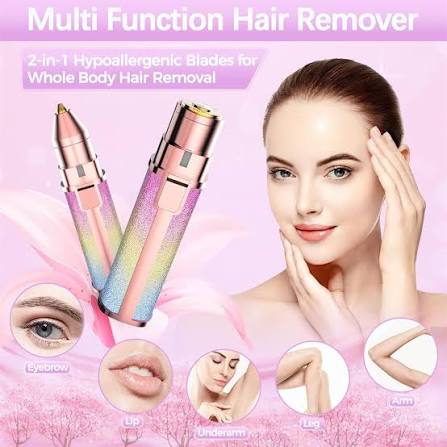 Electric Eyebrow Trimmer for Women 2 In1 Rechargeable Facial Hair Removal and Eyebrow Shaver Painless Face Razor Body Epilator