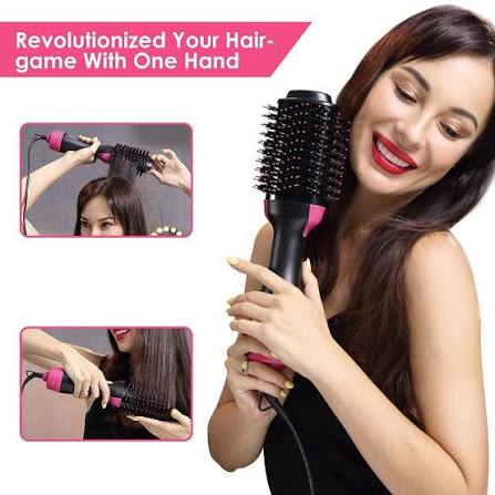 3-in-1 One Step Hot Air Brush Hair Dryer & Styler – Drying, Straightening & Volumizing Brush