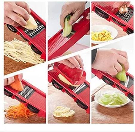 10 in 1 Mandoline Slicer Vegetable Cutter with Stainless Steel Blade Manual Potato Peeler Carrot Cheese Grater Dicer Kitchen Tool-Pink with box