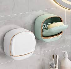 1PC Soap Box Wall Mounted Light Luxury Soap Holder Punch Free Drain Laundry Soap Box Easy Cleaning | Random Colour