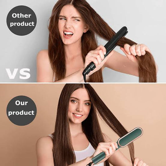 2-in-1 Hair Styling Brush, Straightener, Curler Comb Random Color