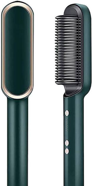 2-in-1 Hair Styling Brush, Straightener, Curler Comb Random Color
