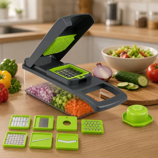 Multifunctional Vegetable Cutter & Slicer Set – Stainless Steel Mandoline Slicer with 5 Interchangeable Blades