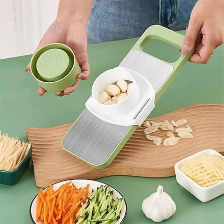 Multifunctional Vegetable Cutter & Slicer Set – Stainless Steel Mandoline Slicer with 5 Interchangeable Blades