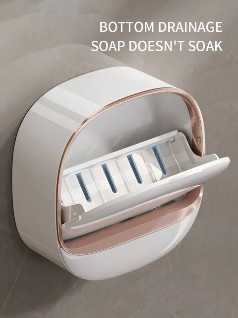 1PC Soap Box Wall Mounted Light Luxury Soap Holder Punch Free Drain Laundry Soap Box Easy Cleaning | Random Colour
