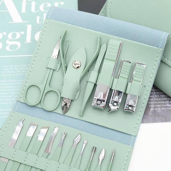 16-in-1 Stainless Steel Nail Care Kit – Manicure & Pedicure Tool Set (Random Color) - Manicure Kit