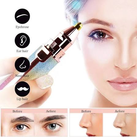Electric Eyebrow Trimmer for Women 2 In1 Rechargeable Facial Hair Removal and Eyebrow Shaver Painless Face Razor Body Epilator