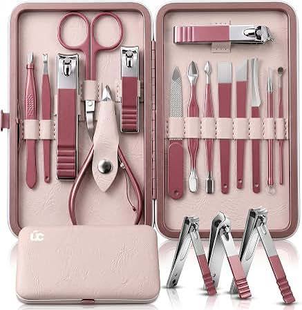 16-in-1 Stainless Steel Nail Care Kit – Manicure & Pedicure Tool Set (Random Color) - Manicure Kit