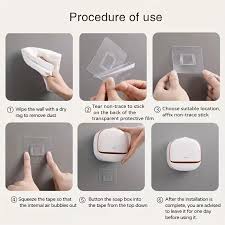 1PC Soap Box Wall Mounted Light Luxury Soap Holder Punch Free Drain Laundry Soap Box Easy Cleaning | Random Colour